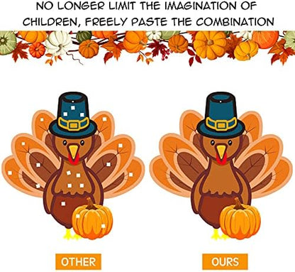 37 Pcs Fall Thanksgiving Felt Craft Kit DIY Turkey Pumpkin(Classic Style) - Image 4