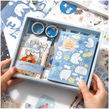 Blue Aesthetic Scrapbook Kit, Journaling Supplies Scrapbooking Gift Set by Diuhofart