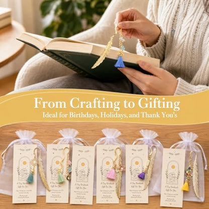Kupor 350Pcs DIY Bookmark Kit for Beginners, Gift Cards & Bags, Storage Box - Image 5
