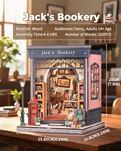 CUTEBEE Book Nook Kit, DIY Miniature House Dollhouse Kit for Adults - Image 2