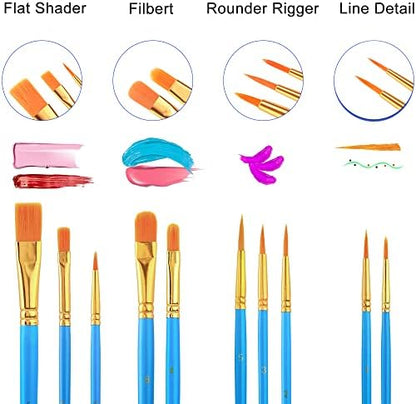 ESRICH Canvas Painting Kit, Acrylic Paint Set with 30 Paint Brushes - Image 2