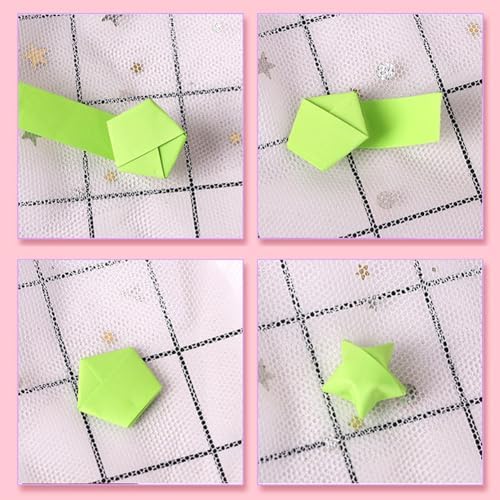 1080 Sheets Star Origami Paper Solid Gradient Color Star Paper Strip Colorful Handcraft Lucky Star Paper Double Sided Origami Stars Paper DIY Paper Arts Gradient Yellow - Image 5