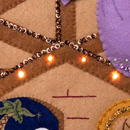 Bucilla 89220E Felt Applique Christmas Wall Hanging Kit, 16" x 22", Away in The Manger - Image 5