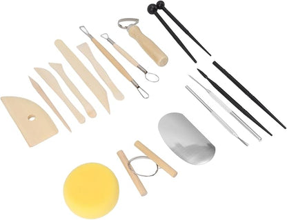 Eeneme Clay Tool Kit Sculpting Tools Wood Material Building Modeling Carving Accessories for Ceramic Crafts