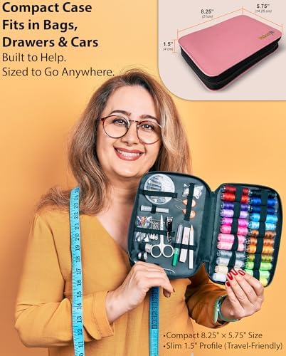 Vellostar Sewing Kit for Adults, Teens & Kids - 100-Piece Pink Beginner Set - Image 3
