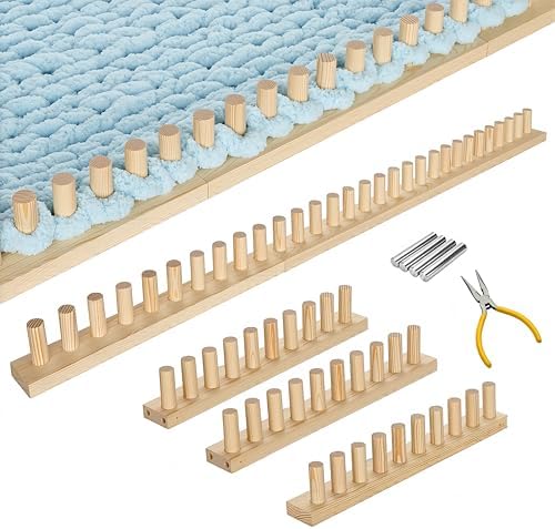 ARTACE 46" Chunky Blanket Loom, Large Adjustable Wooden Loom Frame, Hand Knitting Kit for Adults Beginners, DIY Chunky Throw Blanket Making Kit by Unknown