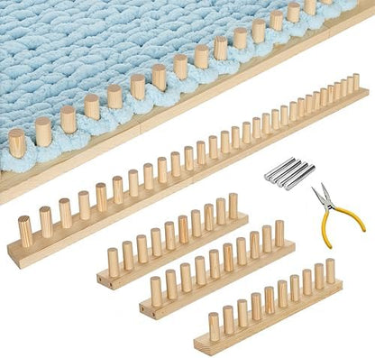 ARTACE 46" Chunky Blanket Loom, Large Adjustable Wooden Loom Frame, Hand Knitting Kit for Adults Beginners, DIY Chunky Throw Blanket Making Kit by Unknown
