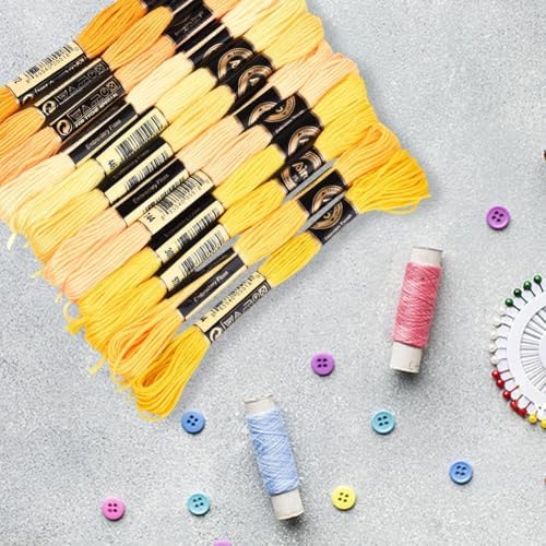 12 Skeins 6 Strands Yellow Embroidery Thread for Hand Sewing - Image 7