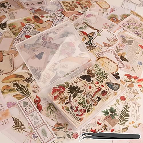200Pcs Vintage Scrapbook Stickers, Aesthetic Junk Journal Stamping Supplies Kit, Scrapbooking Ephemera Washi Paper for Bullet Journaling Planners Diary Collage by Vecbain