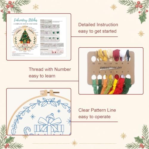 Nuberlic 3 Pack Christmas Embroidery Kit for Beginners - Image 4