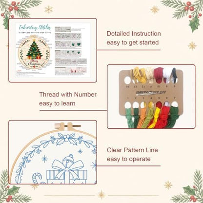 Nuberlic 3 Pack Christmas Embroidery Kit for Beginners - Image 4