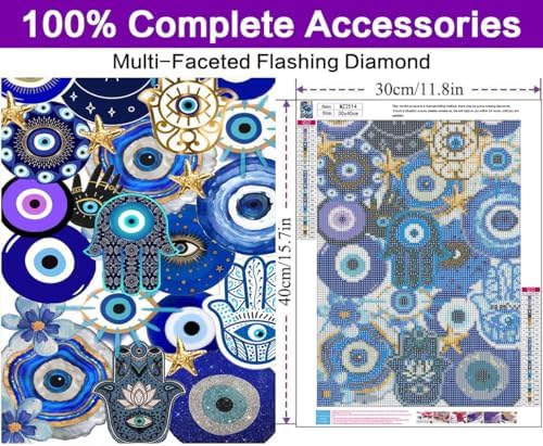 Diamond Art Kits for Adults, Evil Eye Diamond Art Painting Kits for Adults - Image 4