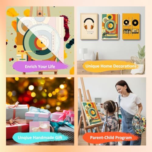 Mandun Music Paint by Numbers Kit for Adults, 3 Pack, 7.8x11.8 inch - Image 7