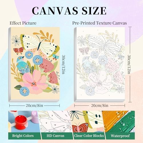 Camocin 4 Pack Framed Paint by Numbers Kit for Adults with Wooden Easel - Image 3