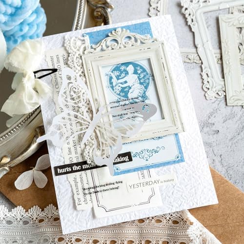 40Pcs Scrapbook Supplies Decoration Papers, Lace Frames Junk Journal Supply - Image 6