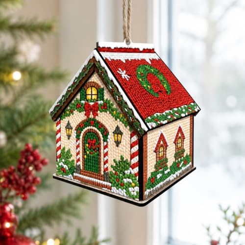 FRANDEK DIY Wooden House Diamond Art Painting Kit for Adults (Christmas - Image 2