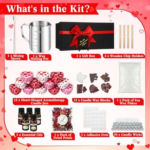 VioraWhite Mother's Day Making Candle Kit Gift Set DIY Soy Wax Candle Kit Mother's Candles Making Supplies for with Essential Oils & Dried Flower for Mothers Day Adults Beginners Romantic Gift - Image 2