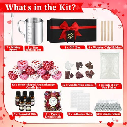 VioraWhite Mother's Day Making Candle Kit Gift Set DIY Soy Wax Candle Kit Mother's Candles Making Supplies for with Essential Oils & Dried Flower for Mothers Day Adults Beginners Romantic Gift - Image 2