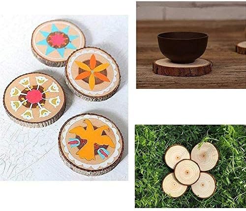 William Craft Unfinished Natural Wood Slices with Bark - 30 Pcs 3.5-4 inch Craft Wood kit Circles Crafts Christmas Ornaments DIY Crafts with Bark for Crafts Rustic Wedding Decoration - Image 5