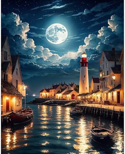 PRASIO Paint by Numbers Kit for Adults Beginner, Landscape Adult Paint by Number Kits on Canvas, DIY Acrylic Watercolor Oil Paint by Number for Adults for Home Decor Gift 16x20 Inch by Unknown