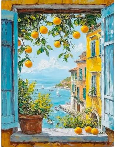 Yunruily Paint by Number Adult Lemon Tree-Adult Paint by Numbers,Paint by Numbers for Adults Canvas for Gifts Home Wall Decor(16x20inch) by VintageStyleWallDecoration