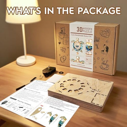 3D Puzzles for Adults Wooden Sea Turtle Clock Puzzle Adult Crafts - Image 2