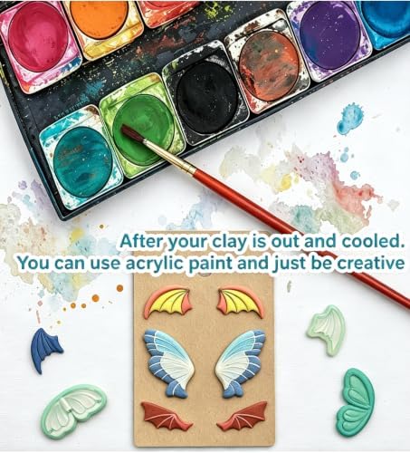 beinkmake 14Pcs Wings Polymer Clay Cutters Angel Wing Clay Earrings Cutters for Adults Bat Butterfly Dragon Wing Cute Polymer Clay Cutter for Jewelry Earrings Making Birthday Party DIY Supplies - Image 7