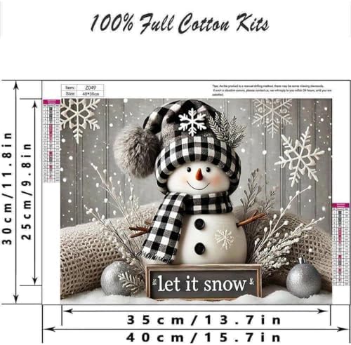 TCDZMYGS Christmas Stamped Cross Stitch Kits for Beginners,12x16in - Image 3