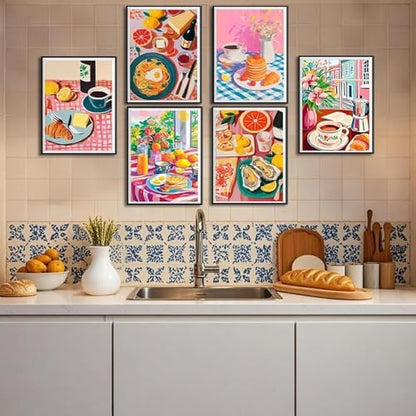 YOLENIX 6 Pack Delicious Food Paint by Numbers Kit for Adults Beginner - Image 2