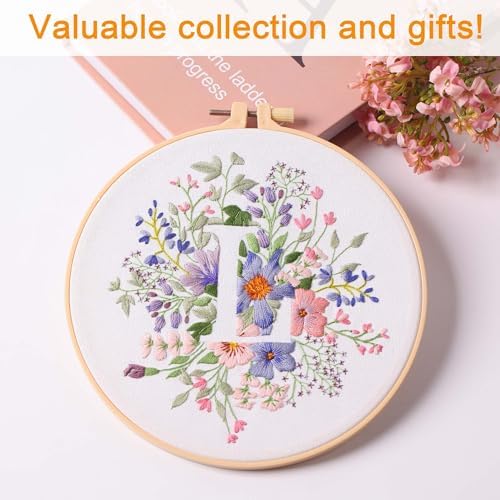 Harimau Letter L Pattern Embroidery Kit for Adult Beginners, Complete Starter Pack with 1 Hoop, Needles, Instruction Guide & Embroidery Stitch Video Tutorials - Image 5