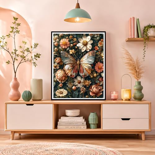 NXIKYO Butterfly Paint by Numbers Kit for Adults Beginner, Flowers Adult Paint by Number Kits on Canvas, DIY Acrylic Oil Easy Painting by Numbers for Home Wall Decor 16 X 20 inch (Without Frame) - Image 7