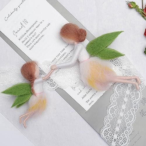 Green Wing Fairy Needle Felting Kit Mom 6INCH Kid 4INCH Friendly Instruction DIY Craft Kit for Beginners - Image 5