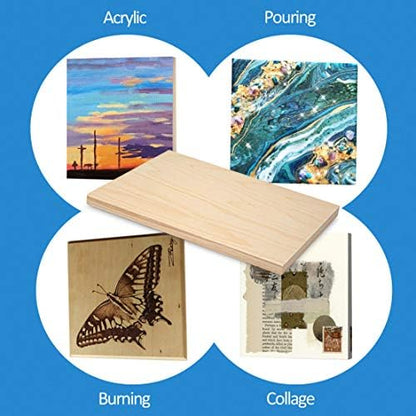 Falling in Art 4 Pack 11x14’’ Unfinished Birch Wood Panels Kit for Painting - Image 2