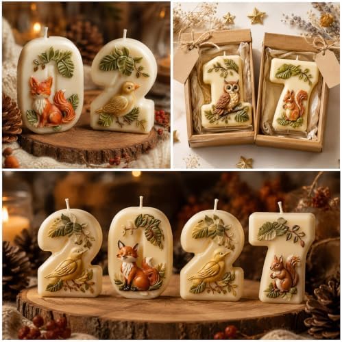 3D Woodland Animal Number Resin Molds Set, 0-9 Creature Silicone Mold - Image 6