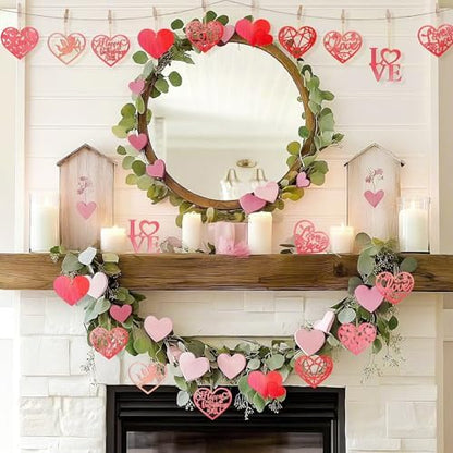 80PCS Wooden Heart Ornaments to Paint Valentine's Day Craft,10 Styles DIY Blank Unfinished Wood Heart Cutouts Ornament for Crafts Spring Tree Hanging Decorations Love - Image 3