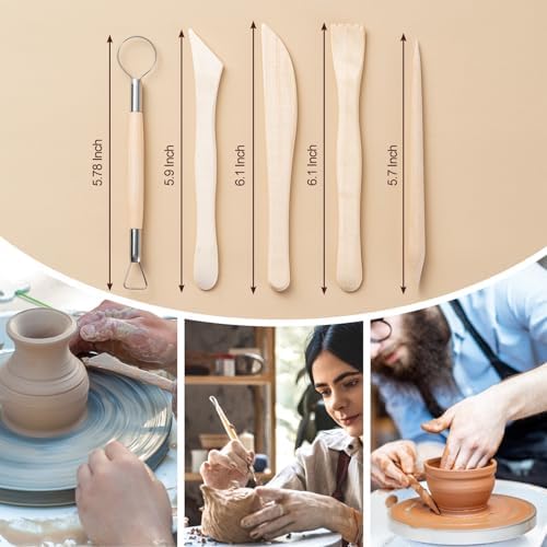 Amrules 27 Pcs Polymer Clay Sculpting Tools Kit for Adults, Light Yellow - Image 3