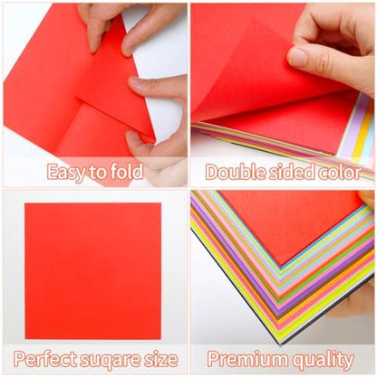 IOOLEEM Red Origami Paper, 500 Sheets, 6 Inch Square, Double Sided Colored Paper for DIY Crafts - Image 3