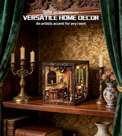 Spilay Book Nook Kit for Adults, Vintage DIY Miniature House Kit - Image 4
