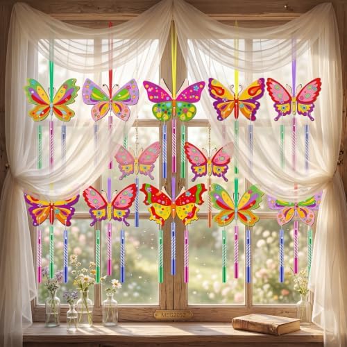 JellyArch Butterfly 30 Pack DIY Wind Chime Kit Art and Crafts - Image 2