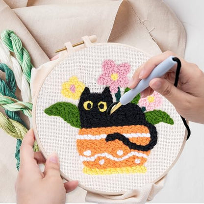 Louise Maelys Cat Plant Pattern Embroidery Kit for Beginners - Image 5