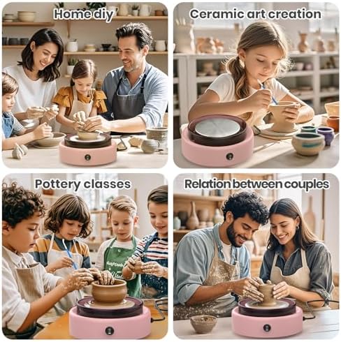 SKIRFY Pottery Wheel for Beginners, Complete Pottery Studio Kit with Foot Pedal, Adjustable Speed, 2.2 LB Air-Dry Clay, 21 Sculpting Tools, Ceramic Craft Kit for Ages 8+, Teens & Adults - Image 6