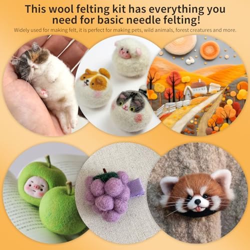 JUPEAN Needle Felting Kits for Beginners Adults Needle Felting Supplies - Image 6