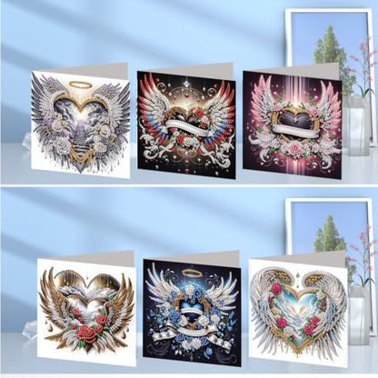 6PCS Wing Diamond Art Painting Greeting Cards Kit with Envelopes - 5D DIY Diamond Art Card Kits for Adults - Handcrafted Postcards for Birthday & Holiday - Image 2