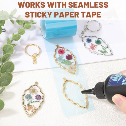 Gartful 30PCS Open Bezels for Resin Jewelry Making, Earring Making Kit, Geometric Frame Charms for Pendants, Earrings, Necklaces, DIY Crafts, Leaf Shape - Image 5