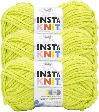 Lion Brand Yarn, InstaKnit Beginner Yarn, Squeeze The Day, Green, 3 Pack by LionBrandYarn