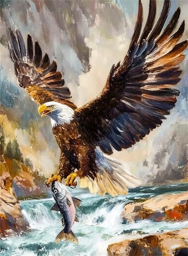 Niazidier Adults Eagle Paint by Number Kits,Animal Painting by Number Kits on Canvas,Large Color by Numbers Adult Watercolor Gifts for Friends Wall Decor (Eagle) by Unknown