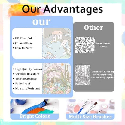 Book Paint by Numbers Kit for Adults Flowers Paint by Numbers for Adult - Image 4