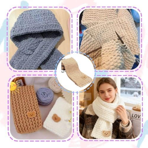 Yarniss Knitting Loom Kits，Knitting Scarf Kits with Khaki Yarn - Image 6