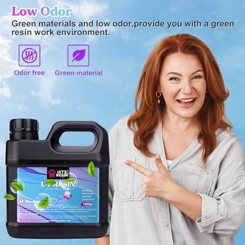LET'S RESIN 1,000g Crystal Clear UV Resin Hard and 12-Color UV Resin with All-Inclusive Keychain Making Kit - Image 3