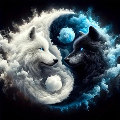 Wolf Stamped Cross Stitch Kits for Beginners Adults, Animal Dimensions Needlepoint Art Crafts,Counted Cross Stitch Kits Embroidery Kits for Beginners Adults for Home Decor 13.8X13.8inch by Unknown